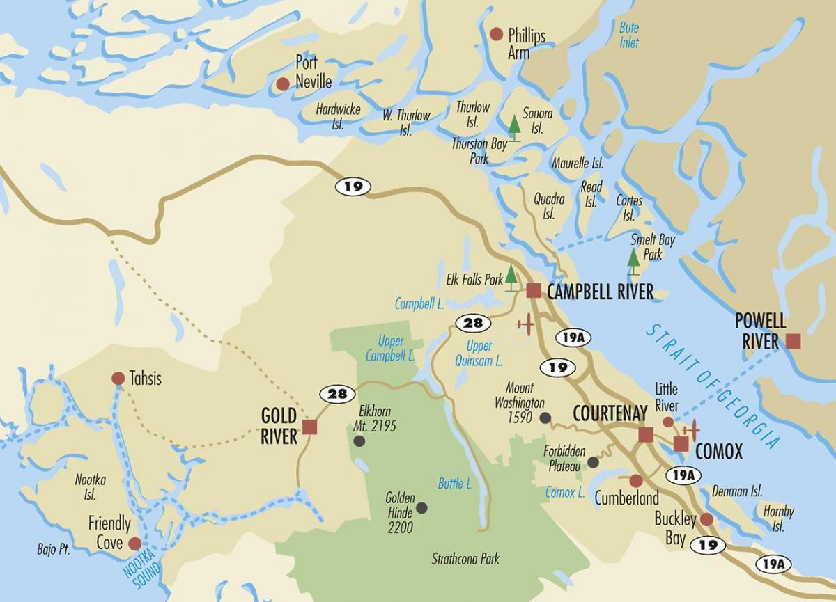 campbell river peta pulau vancouver