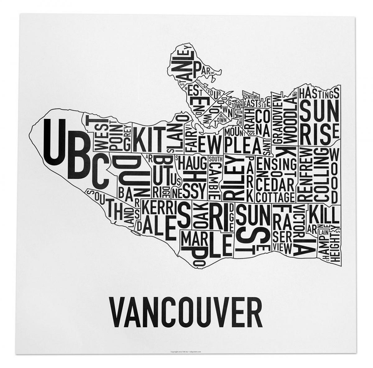 Peta dari vancouver poster