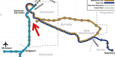 Peta dari vancouver skytrain overlay