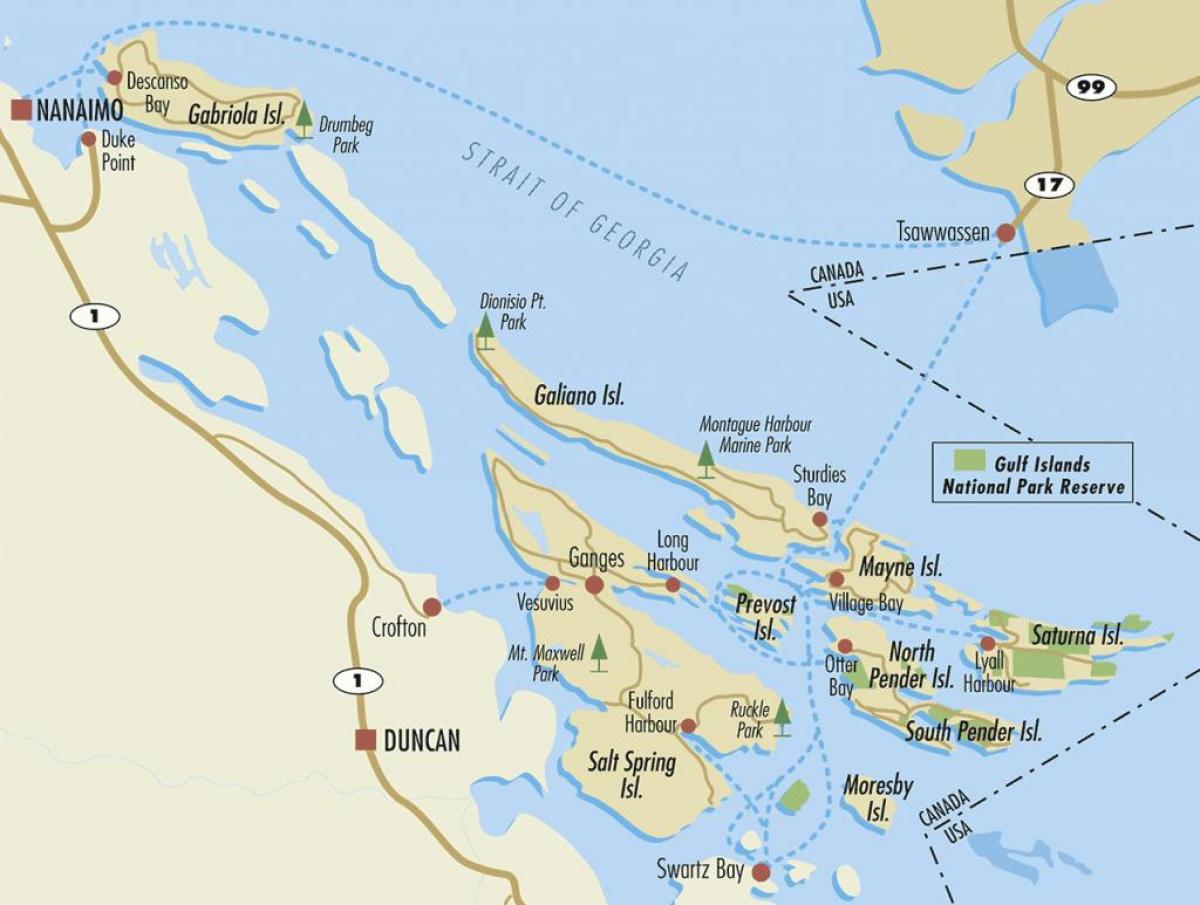 peta dari teluk pulau bc kanada