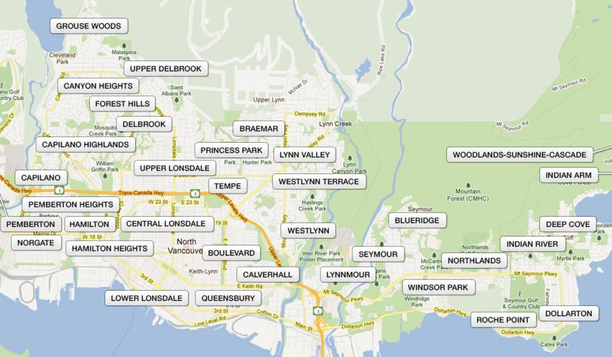 Peta kota north vancouver 