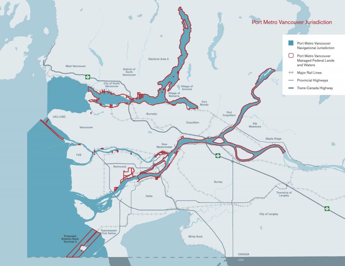 Peta dari pelabuhan vancouver 