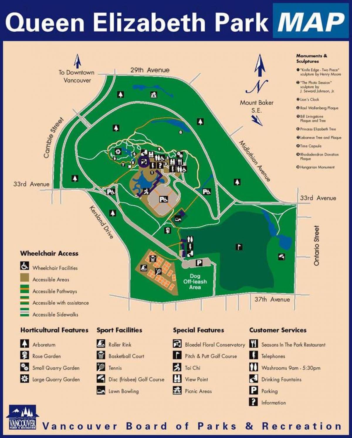 Peta dari queen elizabeth park, vancouver