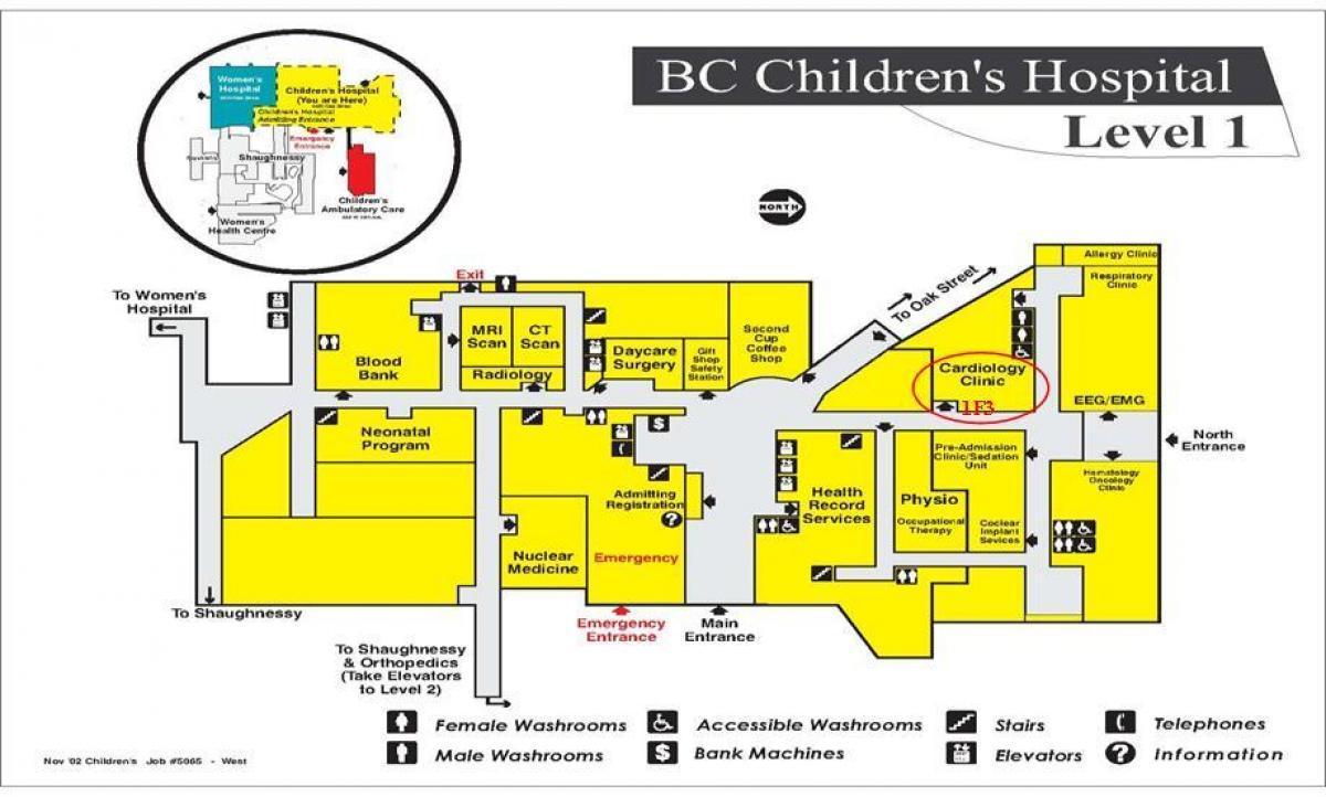 peta dari rumah sakit anak bc