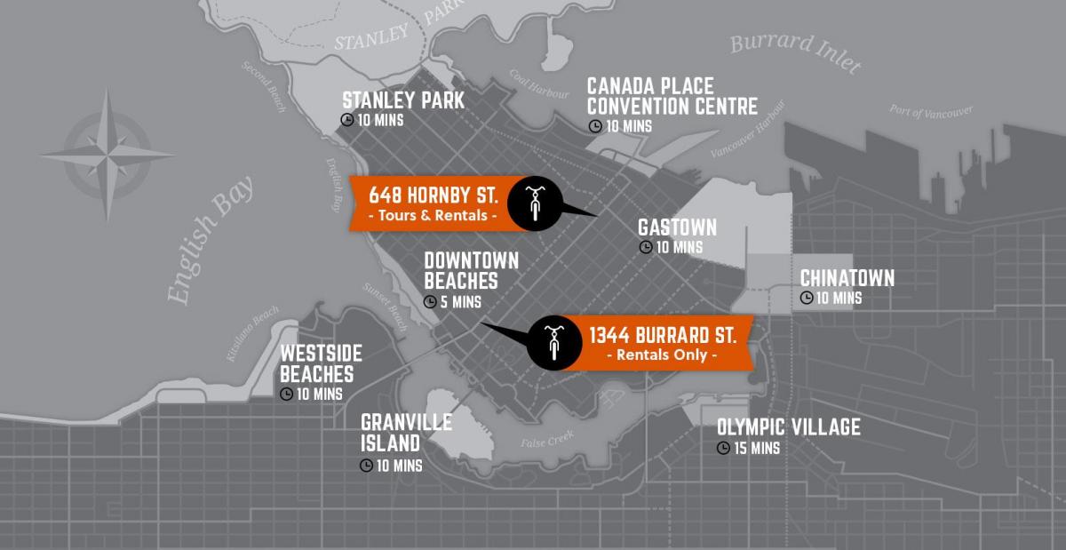 Peta dari siklus dan panduan vancouver island
