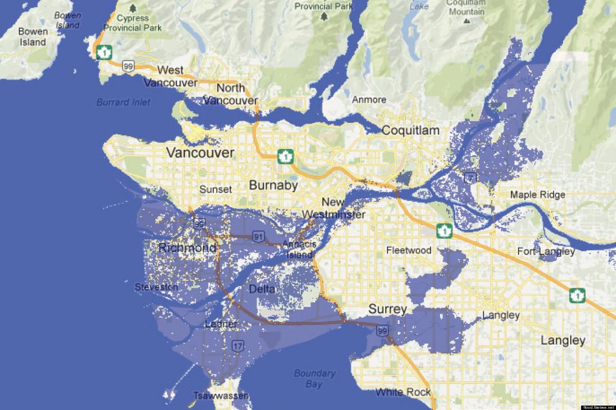 Peta dari vancouver banjir