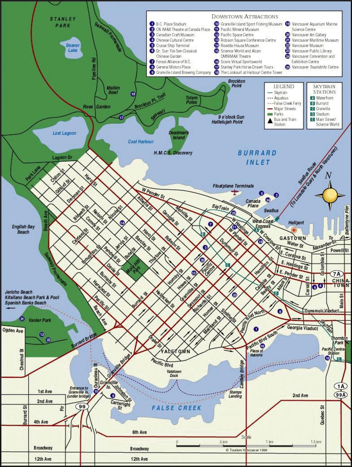 Peta dari vancouver city centre
