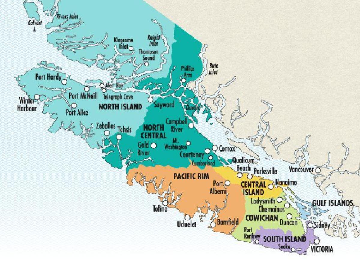 Peta dari vancouver island winery