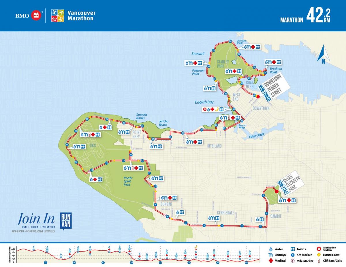 Peta dari vancouver marathon