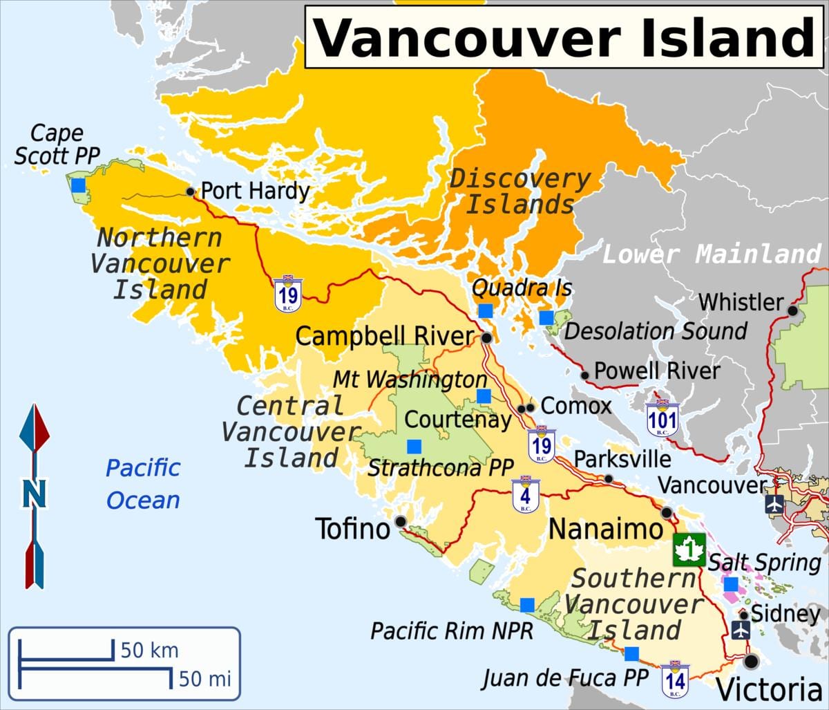 Peta dari vancouver travel