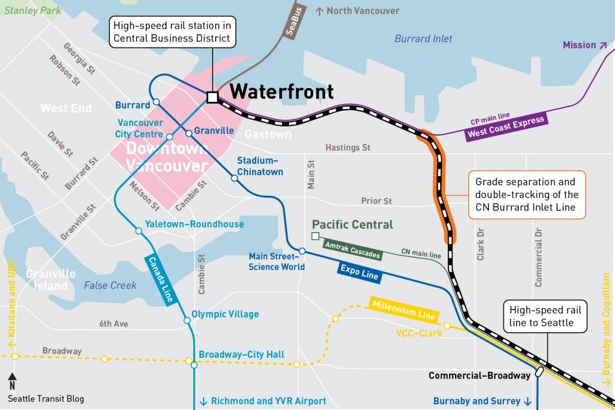Peta dari waterfront station vancouver