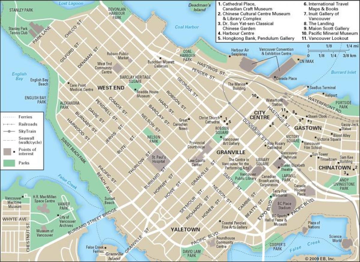 peta dari west end, vancouver, bc