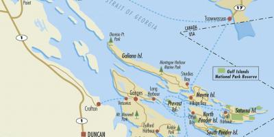 Peta dari teluk pulau bc kanada