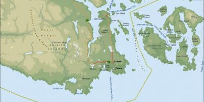 Peta dari saanich pulau vancouver