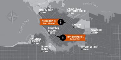 Peta dari siklus dan panduan vancouver island