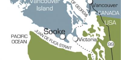 Peta dari sooke pulau vancouver