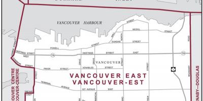 Peta dari timur vancouver 