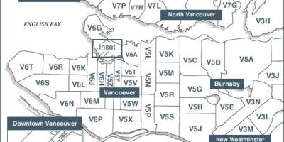 Pulau Vancouver kode pos peta