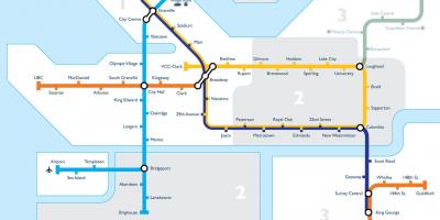 Peta dari vancouver zona transit