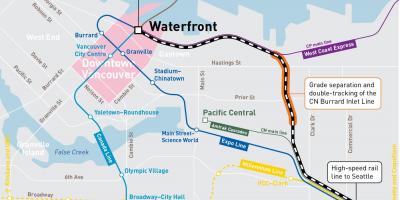 Peta dari waterfront station vancouver